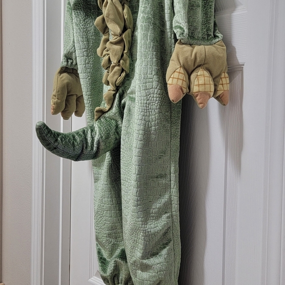 VTG Dinosaur Green Dragon Tail Claws Costume Dress Up Outfit Sz 4T / 44" Length‎ - Picture 8 of 16